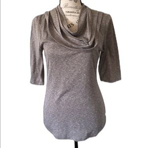 Anthropologie Deletta Tan cowl neckline Shirt Med
